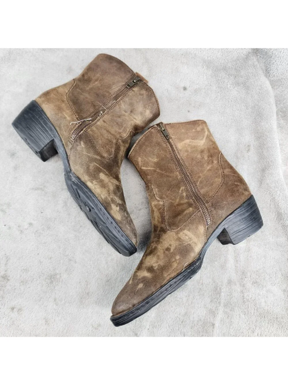 Born Boots Womens Size 8 M/W Brown Leather Ankle Booties *Read*